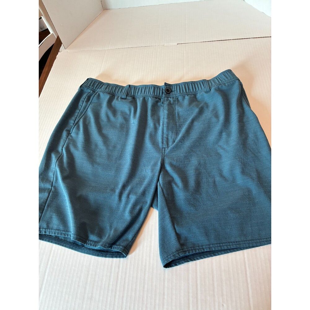AndersonOrd Performance Shorts Mens 42 Blue Golf Casual Flat Front 8" Inseam